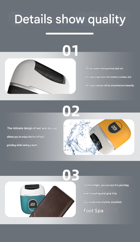 Yellow Smart Digital Electric Foot File - Automatic Dead Skin Remover 3