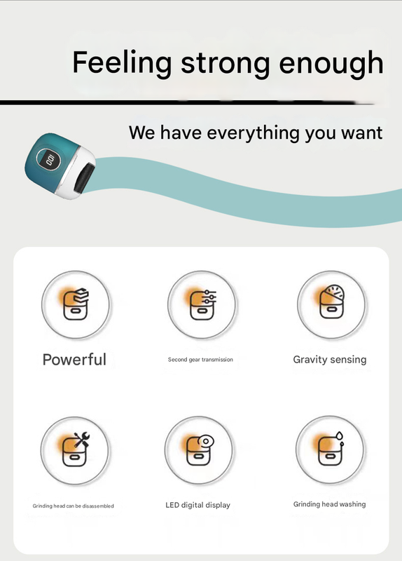 Black Smart Digital Electric Foot File - Automatic Dead Skin Remover 6