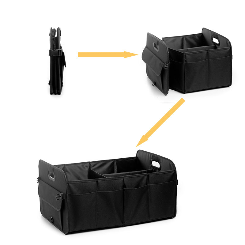 Brown Car Storage Box - Foldable Waterproof Trunk Organizer 3