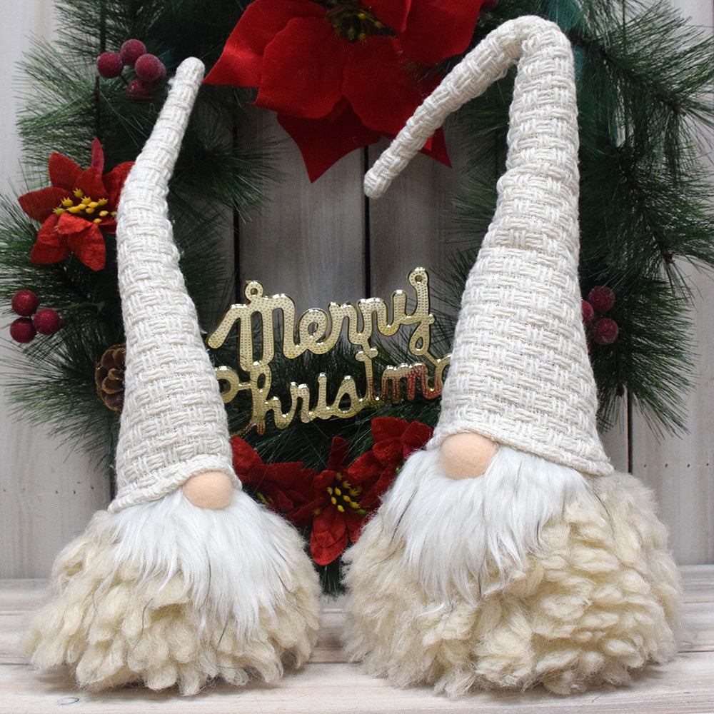 Off White Charming Handcrafted Christmas Gnome - Nordic Tomte Plush Figurine for Holiday Decor(14*14*48cm) 3