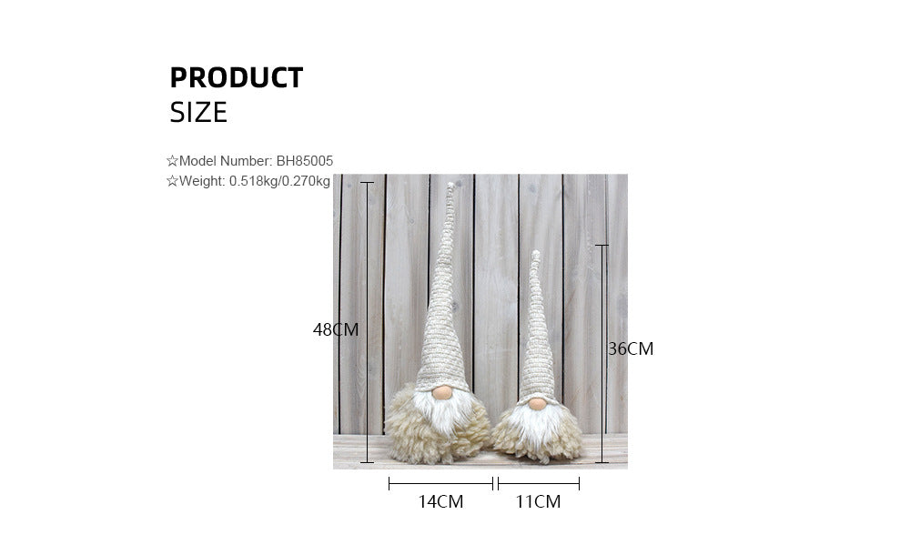 Off White Charming Handcrafted Christmas Gnome - Nordic Tomte Plush Figurine for Holiday Decor(14*14*48cm) 4