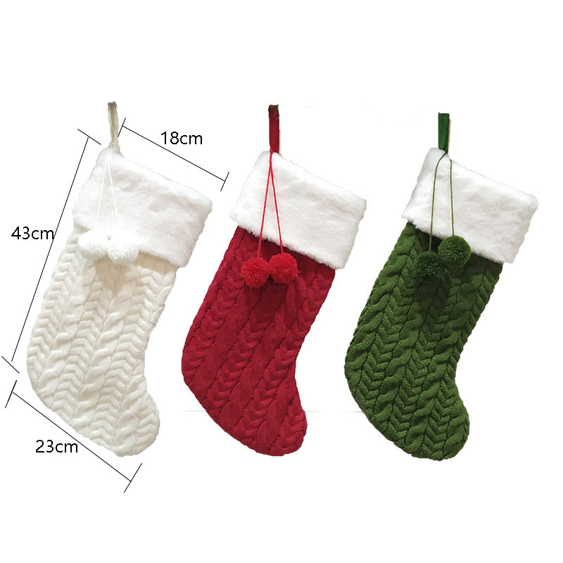 Red Large Cable Knit Christmas Stocking - Classic 43cm Holiday Decor for Fireplace Hanging 4
