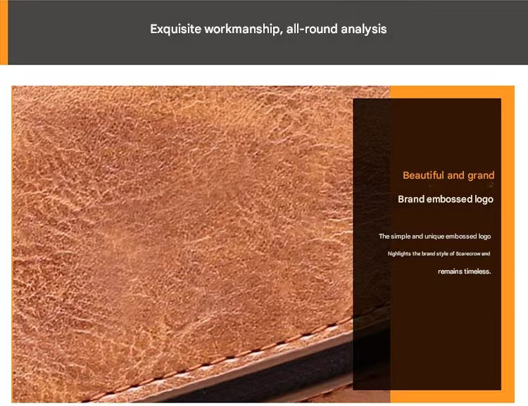 Light Brown Men's Vintage Crossbody Bag - PU Leather Business Casual Shoulder Messenger Bag for iPad