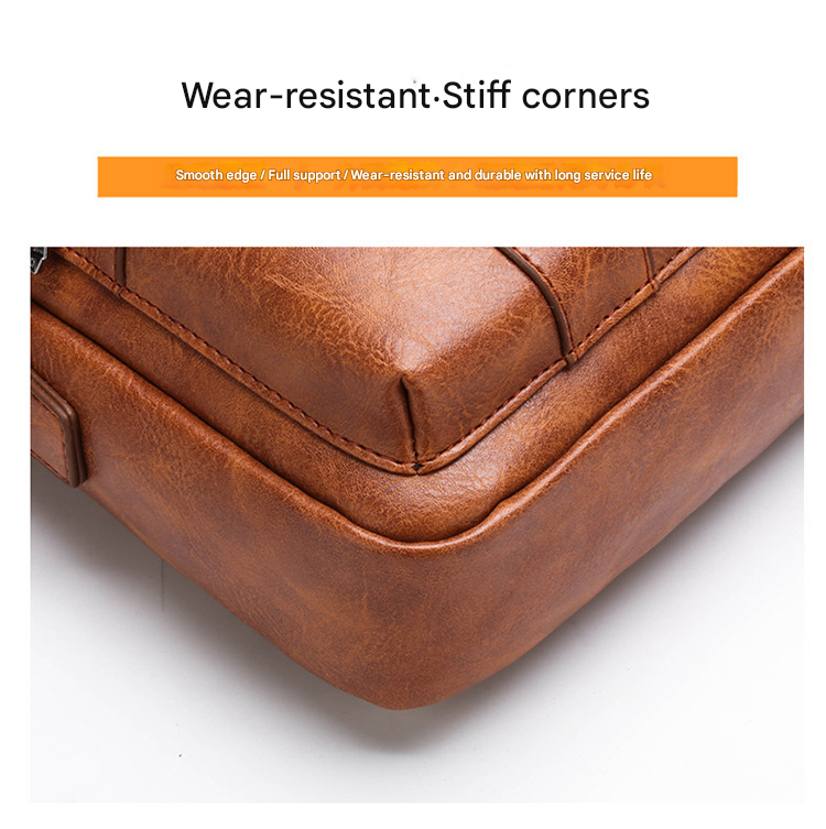 Black Men's Vintage Crossbody Bag - PU Leather Business Casual Shoulder Messenger Bag for iPad 4