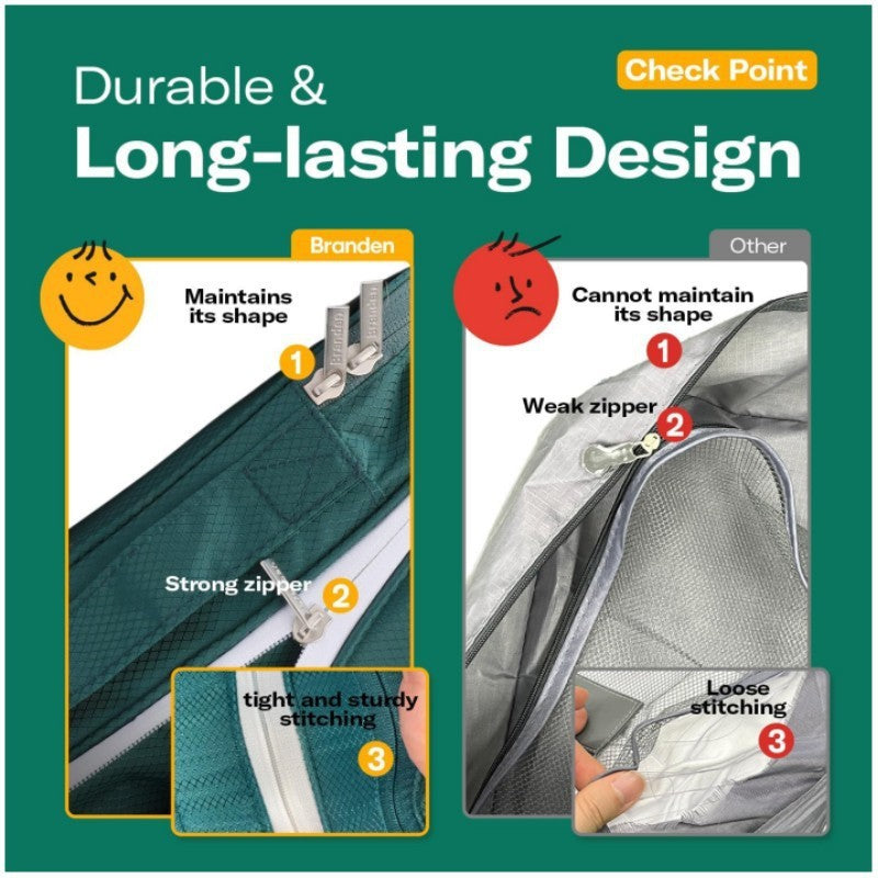 Black Durable Double-Zipper Expandable Water-Resistant Thick and Thin Clothing Storage Bag - Size 40*30*15CM 3