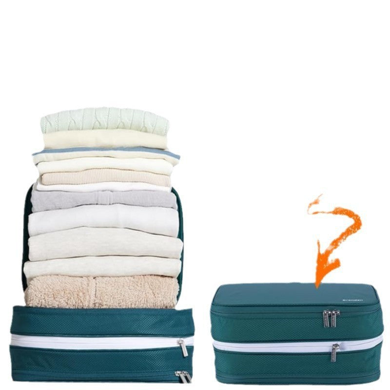 Green Durable Double-Zipper Expandable Water-Resistant Thick and Thin Clothing Storage Bag - Size 40*30*15CM 4