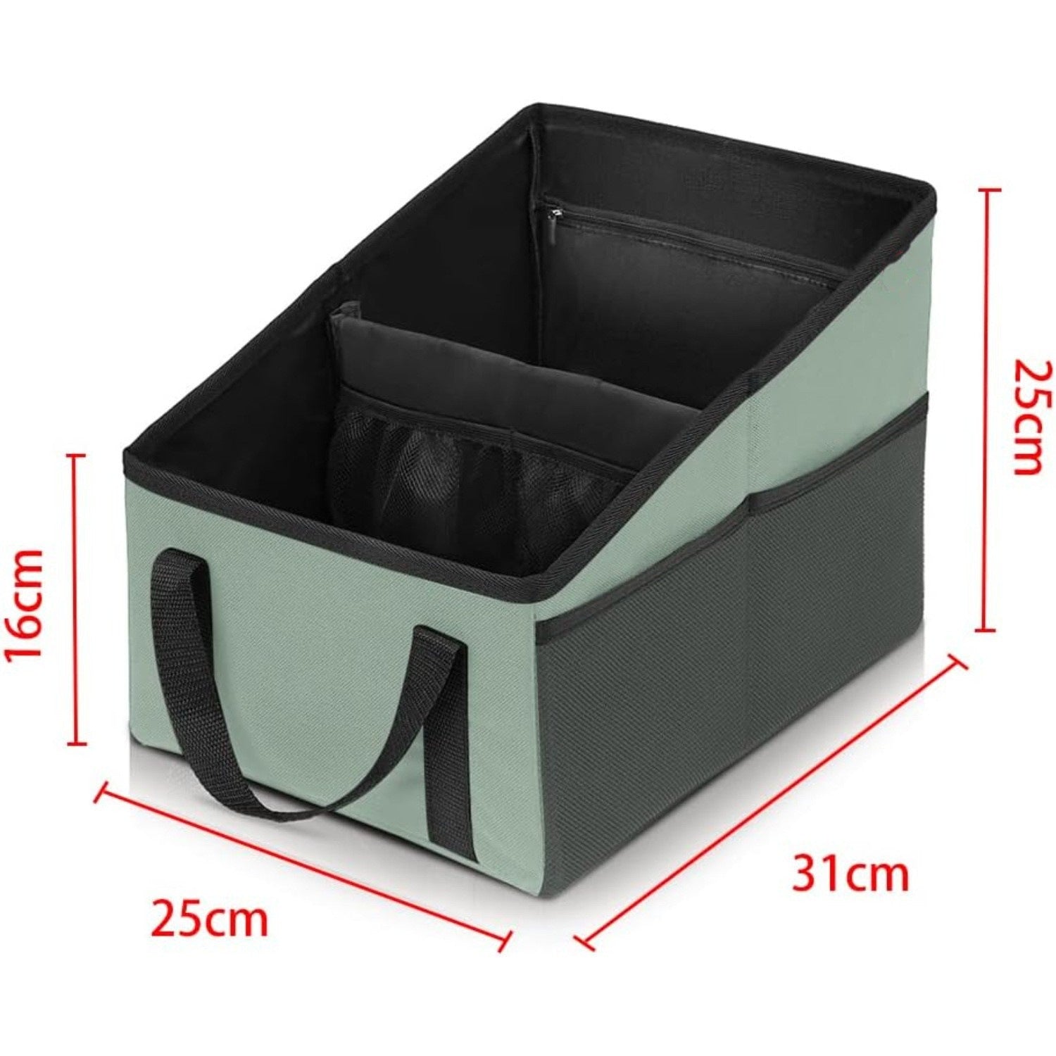 3-piece Blue Car Trunk Storage Box - Large Capacity Oxford Cloth Foldable Car Seat Organizer 3
