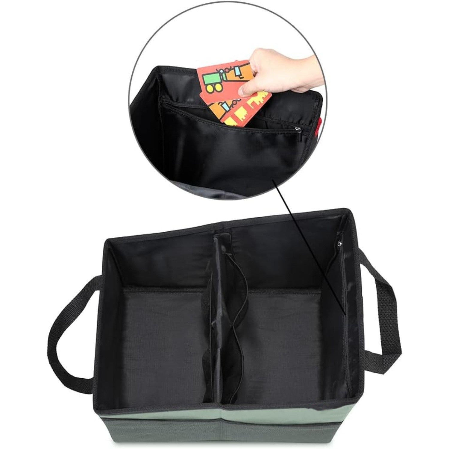 3-piece Blue Car Trunk Storage Box - Large Capacity Oxford Cloth Foldable Car Seat Organizer 4