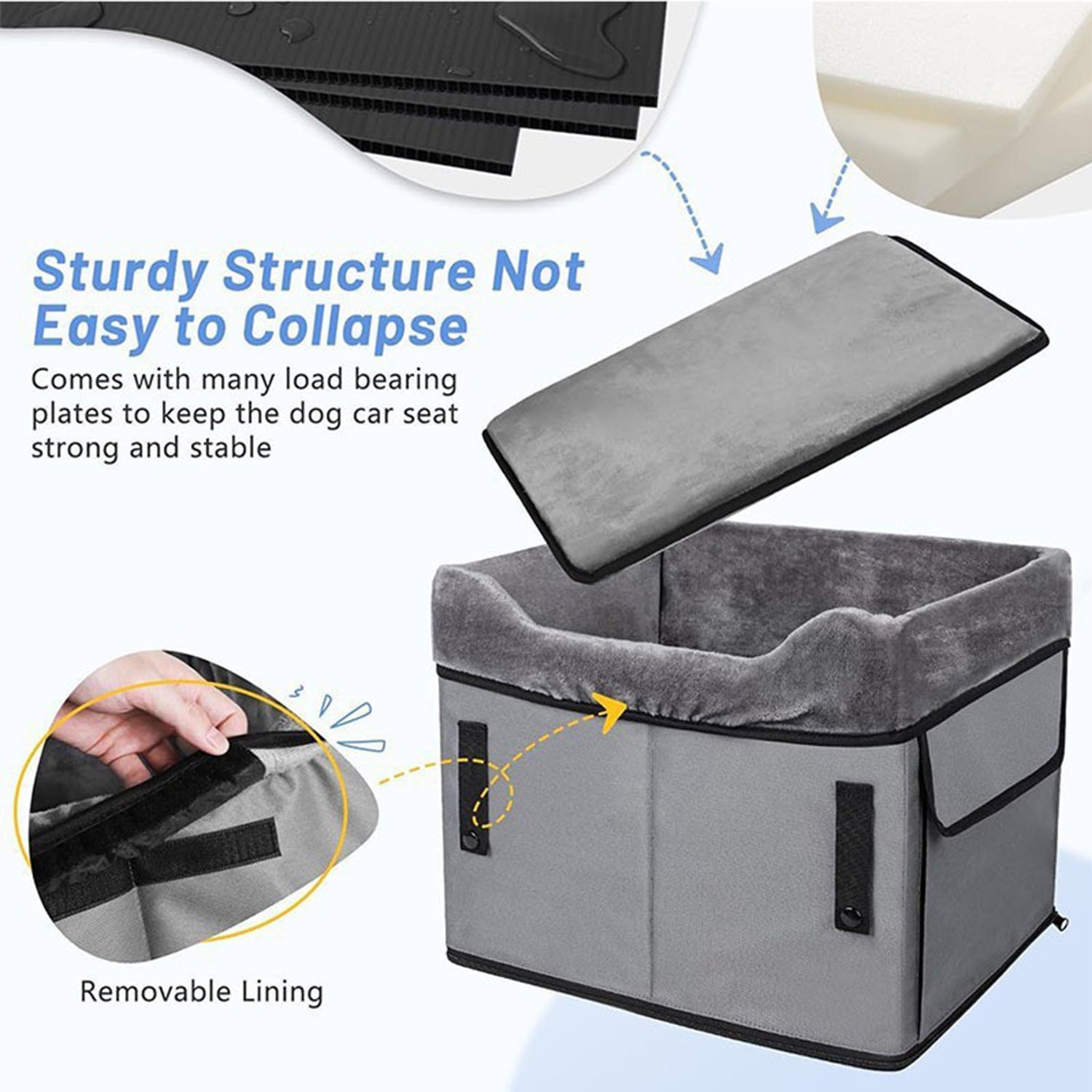 Black Car Pet Pad - Portable Dog Booster Seat for Safe and Comfortable Travel 3