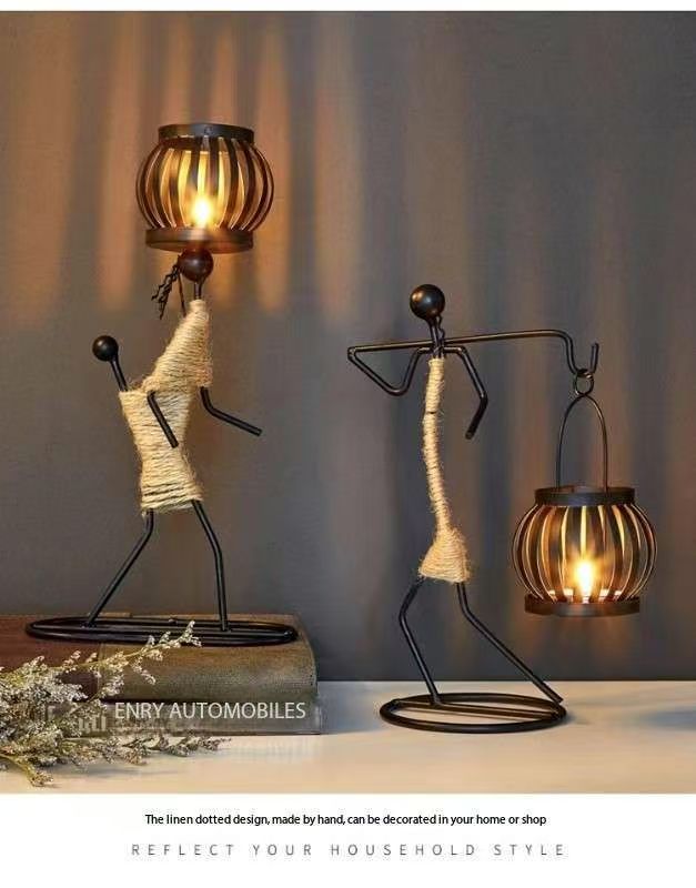 Creative Iron Girl Candle Holder for Nordic Restaurant Table Decorations and Bar Counter Accessories(Style A) 3