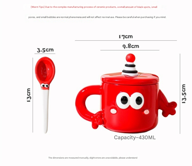 Red Quirky Ceramic Couples Mug Set - Fun and Unique Gift for Weddings and Special Occasions 4