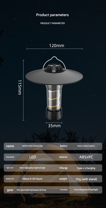 Vintage Lighthouse LED Camping Lantern | 5-Mode Rechargeable Light with Tripod 8