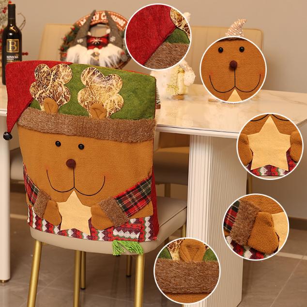 Festive Christmas Dining Chair Covers | Santa, Snowman & Reindeer Character Slipcovers 4