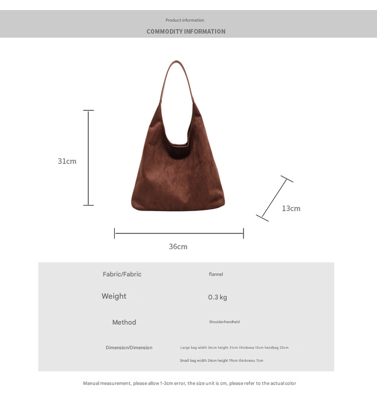 Brown Chic Faux Suede Tote Bag with Matching Pouch | Large Capacity Slouchy Shoulder Bag 4