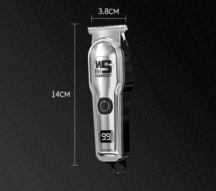 Silver Professional Cordless Hair Clippers - USB Rechargeable Trimmer with LED Display for Barbers & Home Grooming 6
