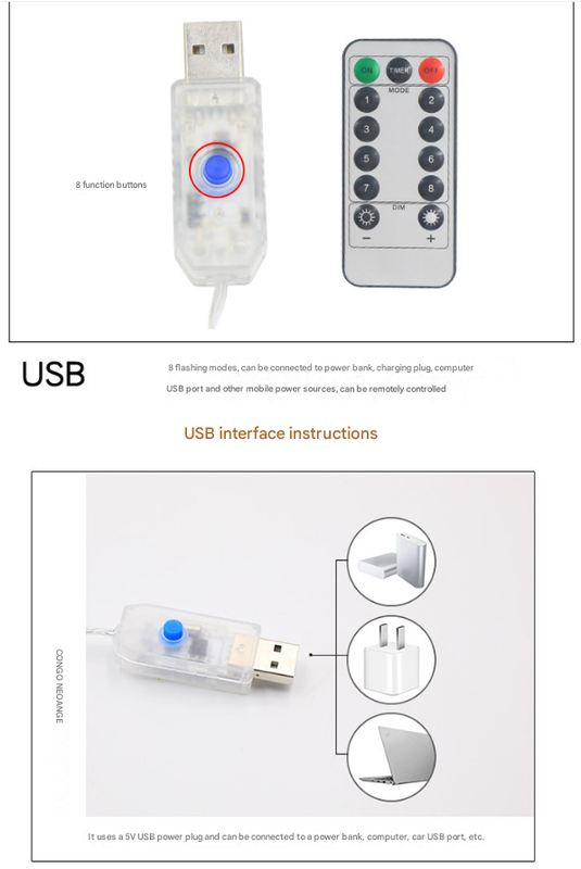Festive Climbing Santa LED Ladder Light - USB Powered Outdoor Christmas Hanging Decoration with Remote(1.7m) 6