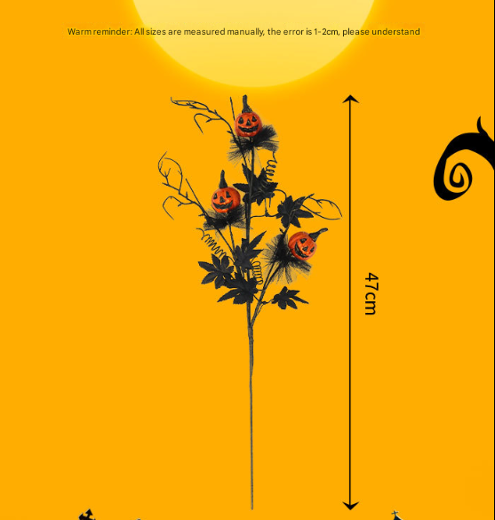 Halloween Black Twig & Pumpkin Stems (2-Pack) - Artificial Floral Picks for Spooky Arrangements 5