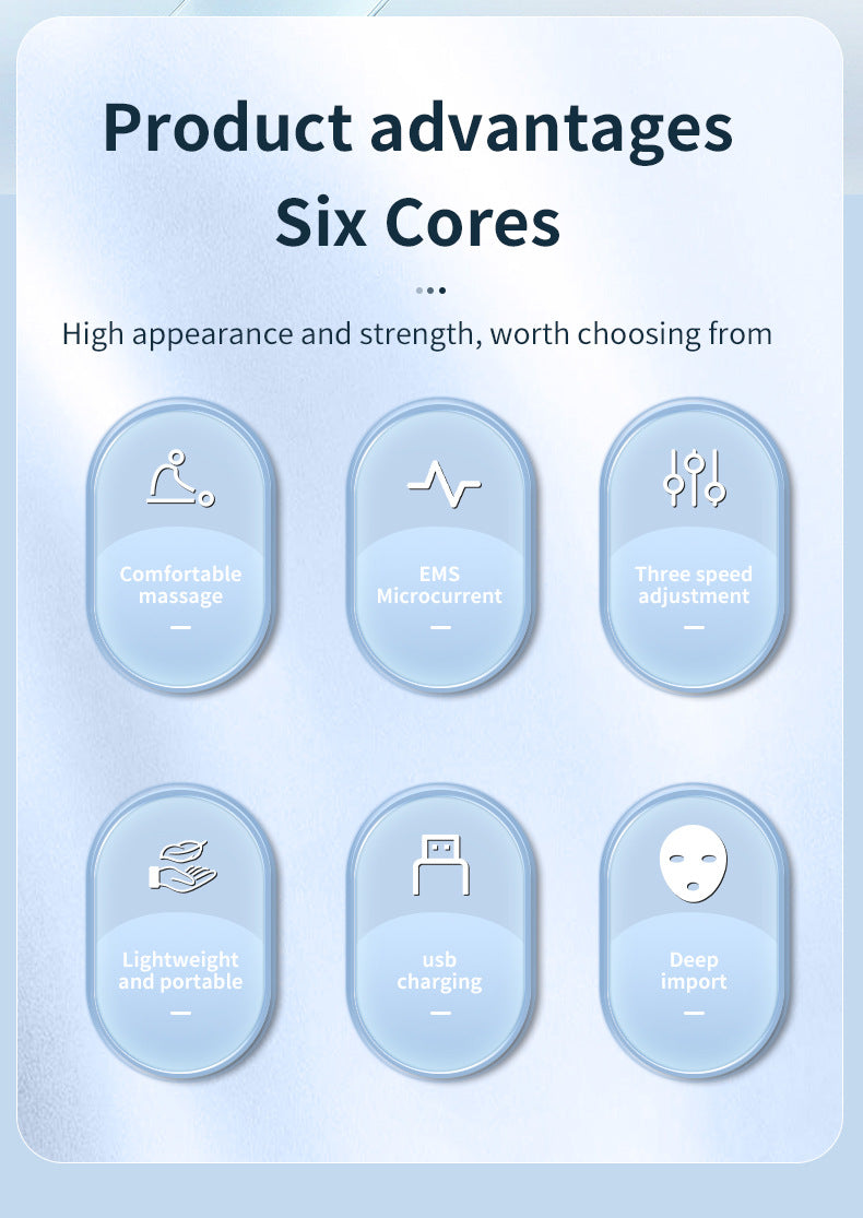 White EMS Microcurrent Facial Lifting Massager - Skin Tightening & Sculpting Beauty Tool 6