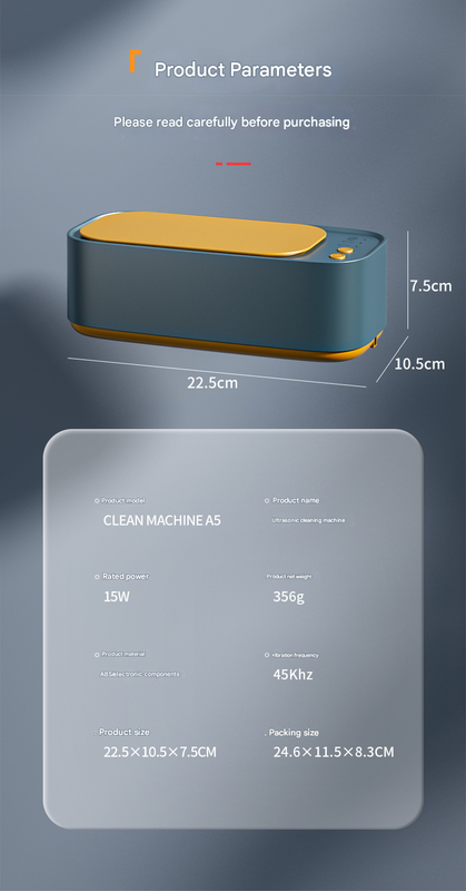 Green Portable Ultrasonic Cleaner - 45kHz Professional High-Frequency Cleaning Machine for Jewellery, Glasses, Watches, and Makeup Brushes 6