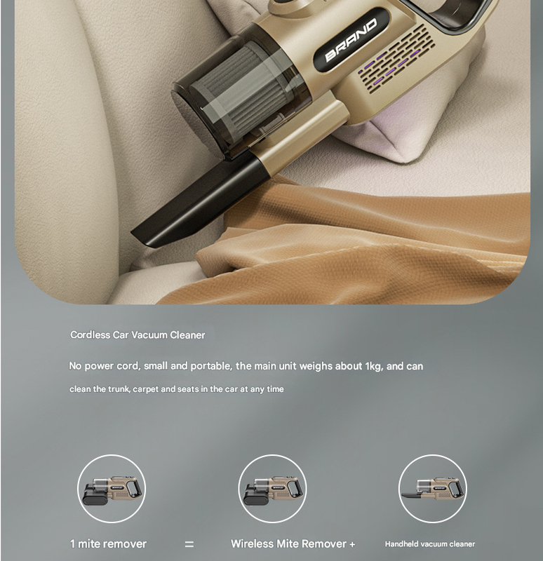 White High-Power Wireless UV Sterilization Mite Removal Vacuum Cleaner - Powerful Suction and Deep Cleaning for Home Use 7