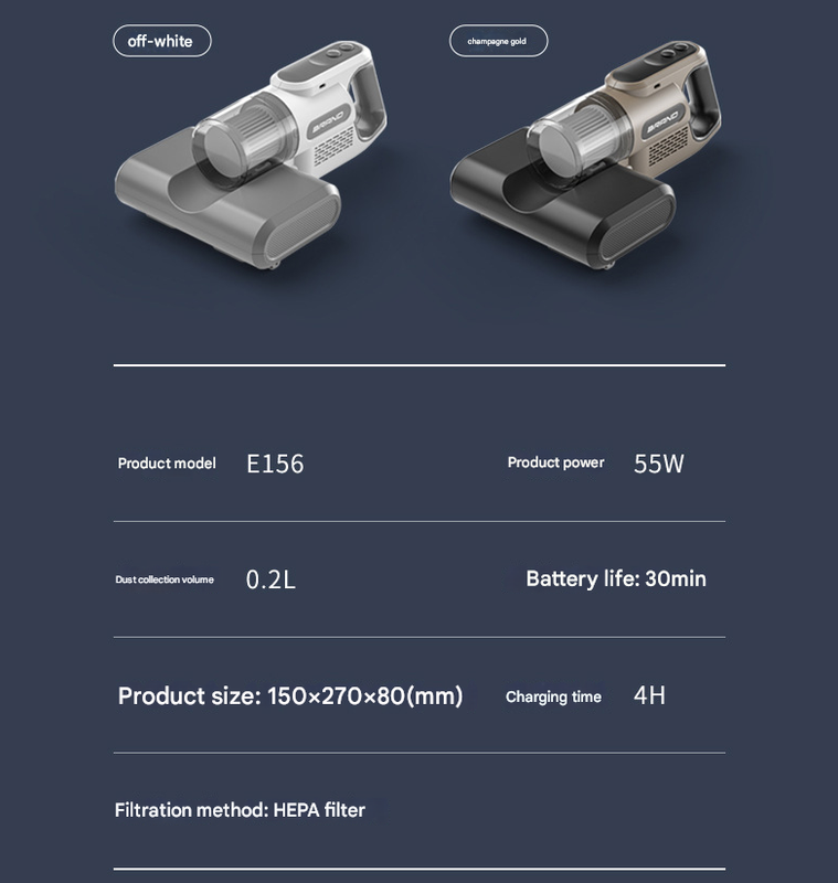 Khaki High-Power Wireless UV Sterilization Mite Removal Vacuum Cleaner - Powerful Suction and Deep Cleaning for Home Use 7