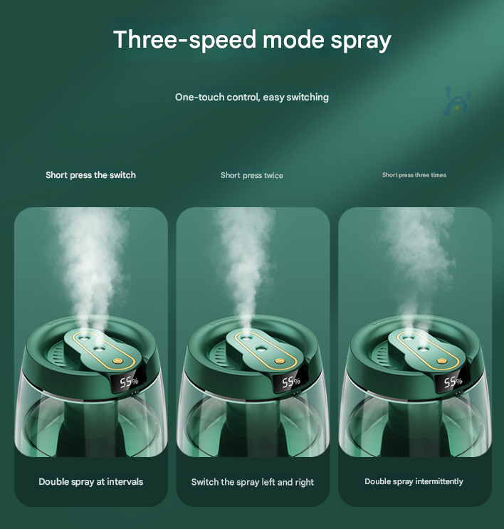 Green 3.5L Smart Cool Mist Humidifier with Dual Nozzle & Digital Display - Ultra-Quiet Air Purifier for Bedroom and Office 4