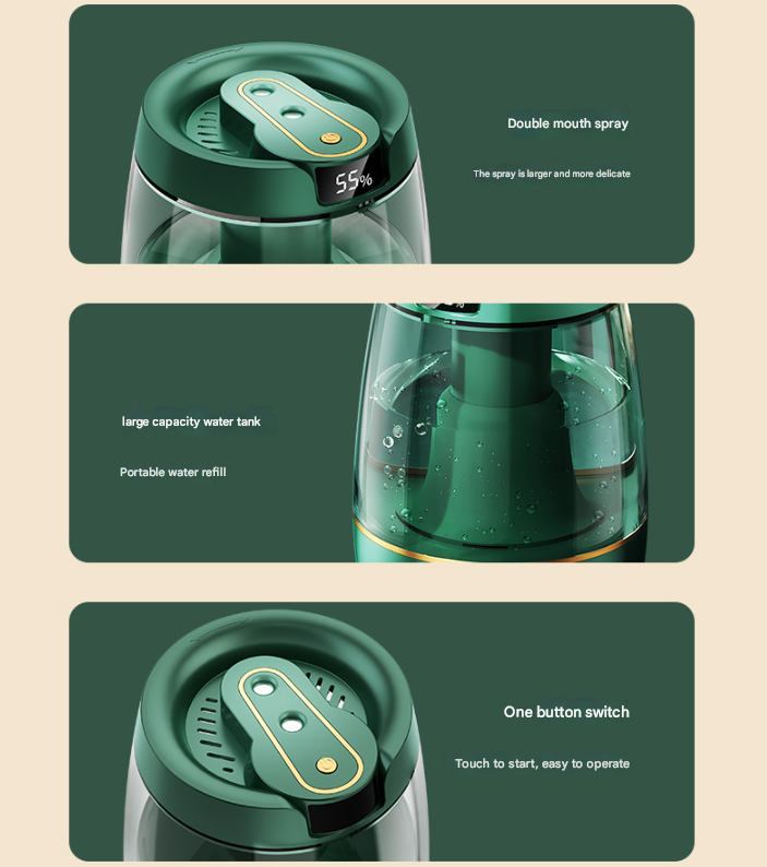 Green 3.5L Smart Cool Mist Humidifier with Dual Nozzle & Digital Display - Ultra-Quiet Air Purifier for Bedroom and Office 5