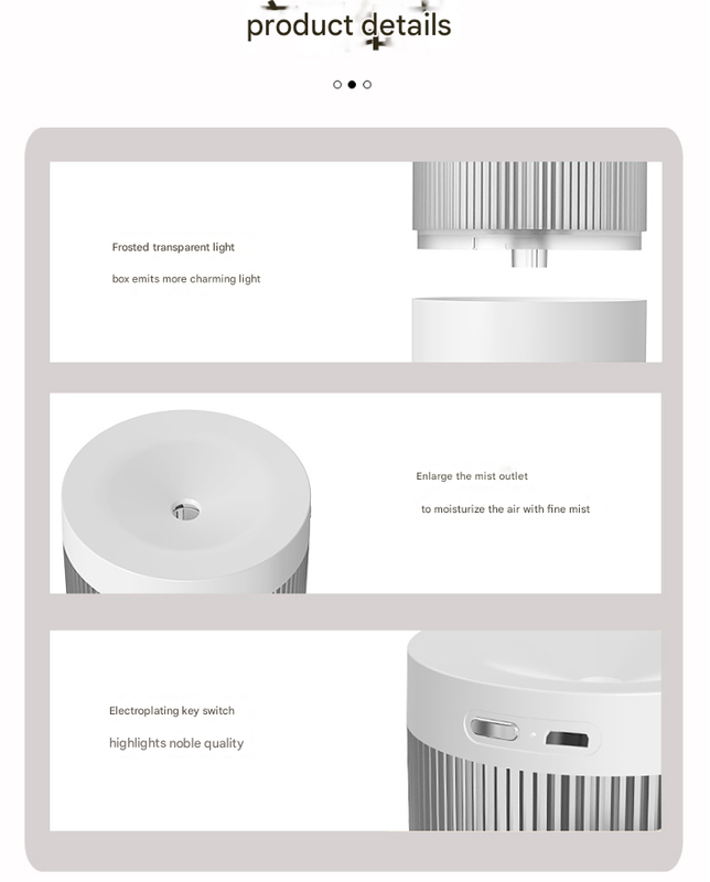 2-Piece White Mini Desktop Humidifier - Portable Mist Maker for Home and Car Use 6