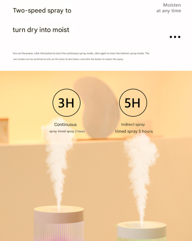 2-Piece Pink Mini Desktop Humidifier - Portable Mist Maker for Home and Car Use 4