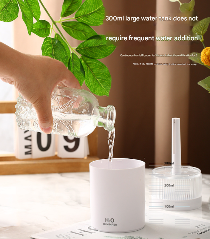 2-Piece Grey Mini Desktop Humidifier - Portable Mist Maker for Home and Car Use 5