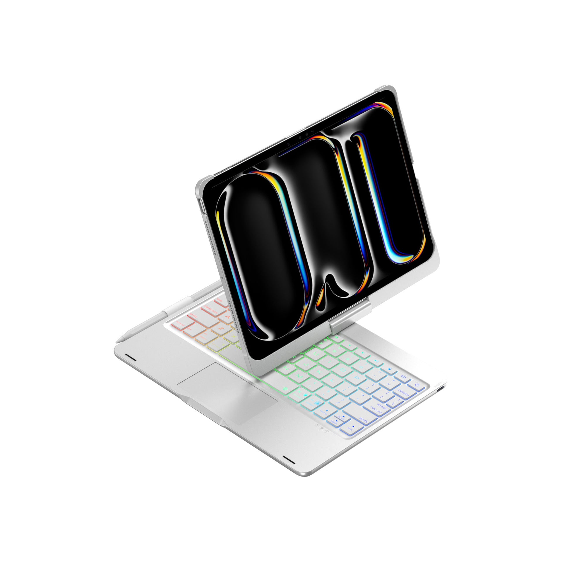 Black Magic Keyboard Case for ipad Air6/Air7 11-inch, Bluetooth Keyboard with RGB Backlight & Precision Trackpad 5