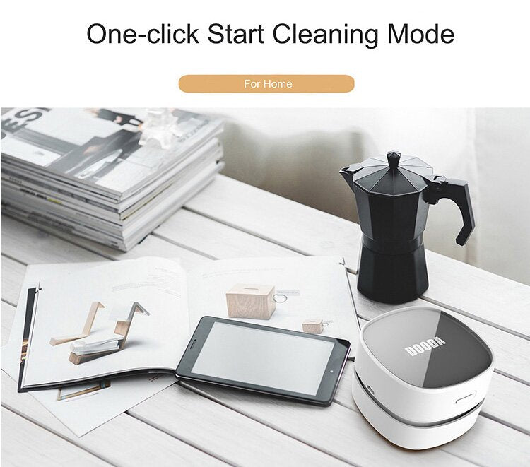 Green Rechargeable Cordless Mini Desktop Vacuum - Portable Handheld Cleaner for Desk, Keyboard, Crumb & Dust 3