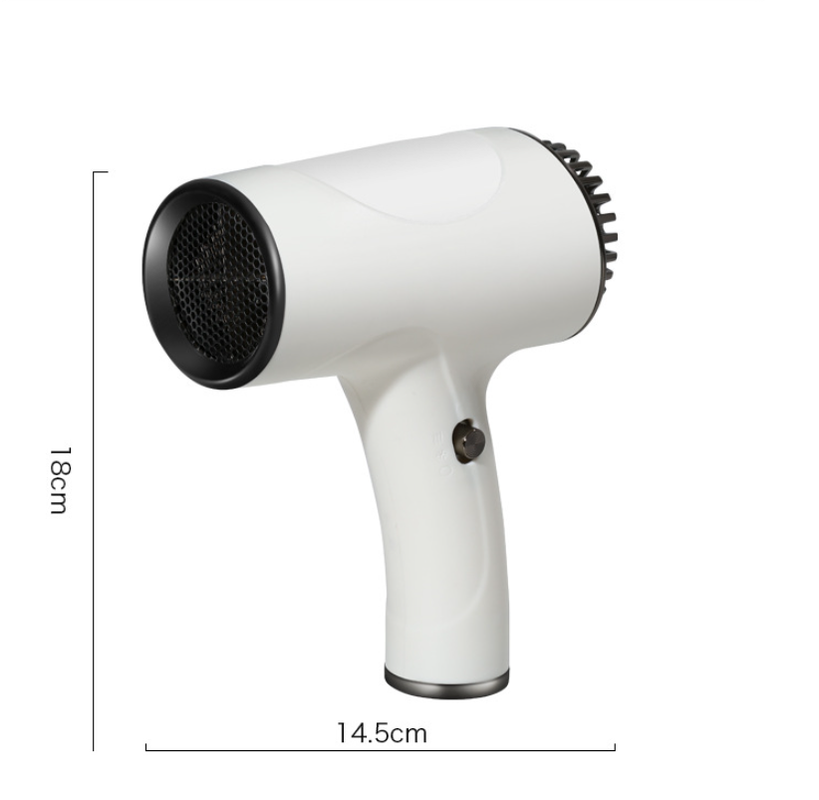 White Ultra-Lightweight Ionic Cordless Hair Dryer, USB Rechargeable Portable Blow Dryer with Cool Air for Travel & Home 6