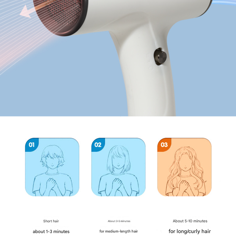 Black Ultra-Lightweight Ionic Cordless Hair Dryer, USB Rechargeable Portable Blow Dryer with Cool Air for Travel & Home 4