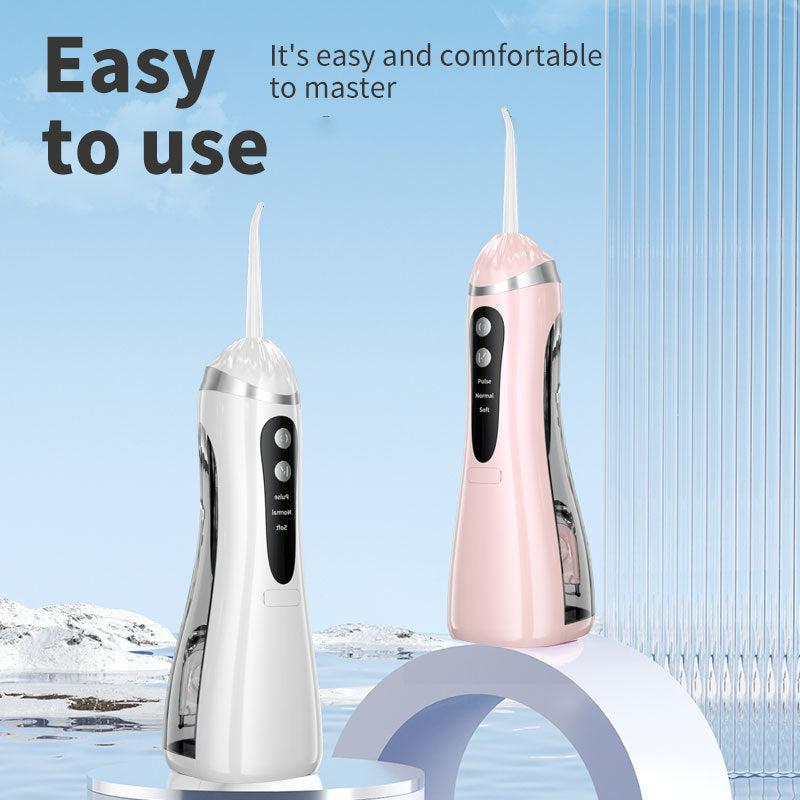 White Cordless Water Flosser & Oral Irrigator - Portable Teeth Cleaner with 3 Modes & 4 Jet Tips 3