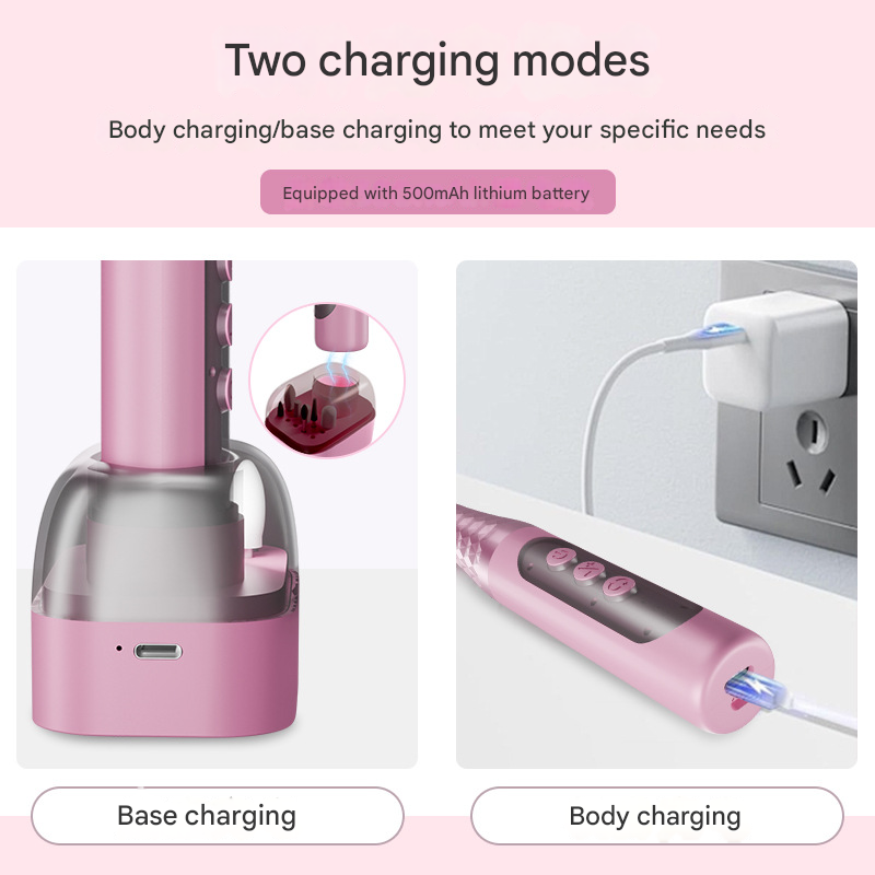 Grey Professional Electric Nail Drill Kit - 6-Speed 18000RPM Rechargeable Manicure & Pedicure File for Polishing, Grinding & Gel Removal 4