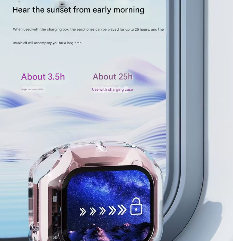 Green Smart TWS Earbuds with Full-Color LCD Touchscreen Case - Bluetooth 5.4, HiFi Stereo & ENC Noise Cancelling 6