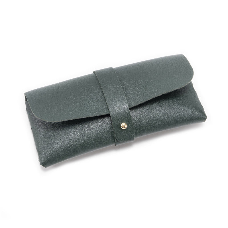 3-Pieces Green Chic & Sleek PU Leather Soft Eyeglass Case - Protective Pouch for Sunglasses & Reading Glasses