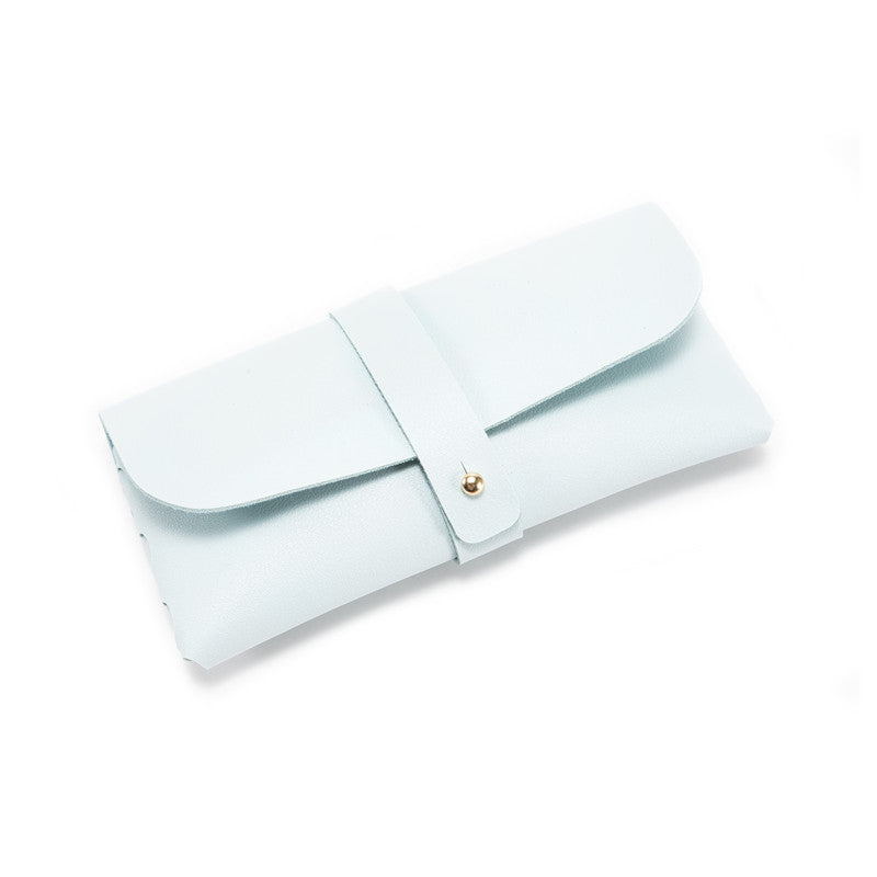 3-Pieces Sky blue Chic & Sleek PU Leather Soft Eyeglass Case - Protective Pouch for Sunglasses & Reading Glasses