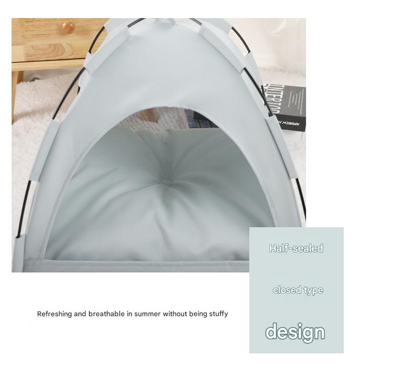 Green Premium Portable Pet Tent Bed with Cooling Mat - Breathable Foldable Outdoor Indoor Cat Dog House Shelter for Summer(Size: L) 9