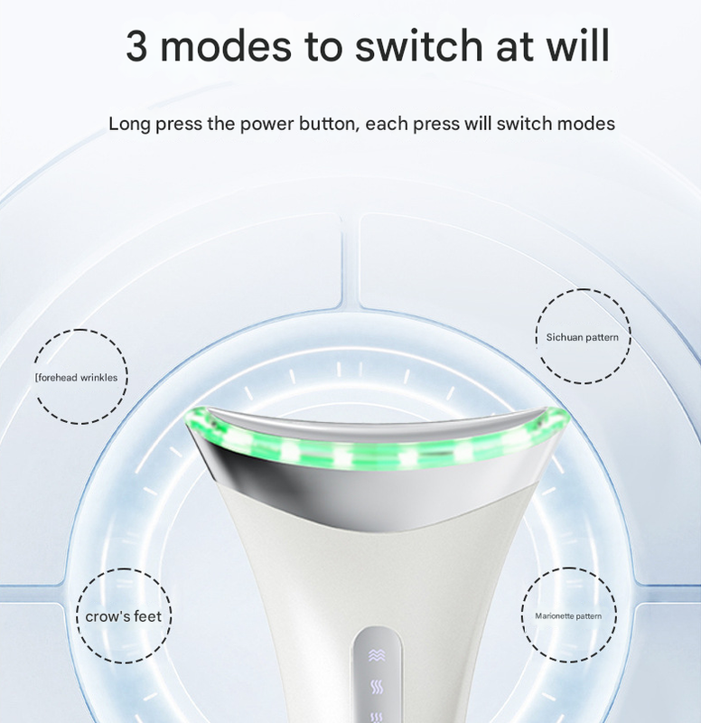 MJ-400 black Rechargeable EMS Facial & Neck Sculpting Device - 3-in-1 LED Light Therapy Massager(Seven Colors)