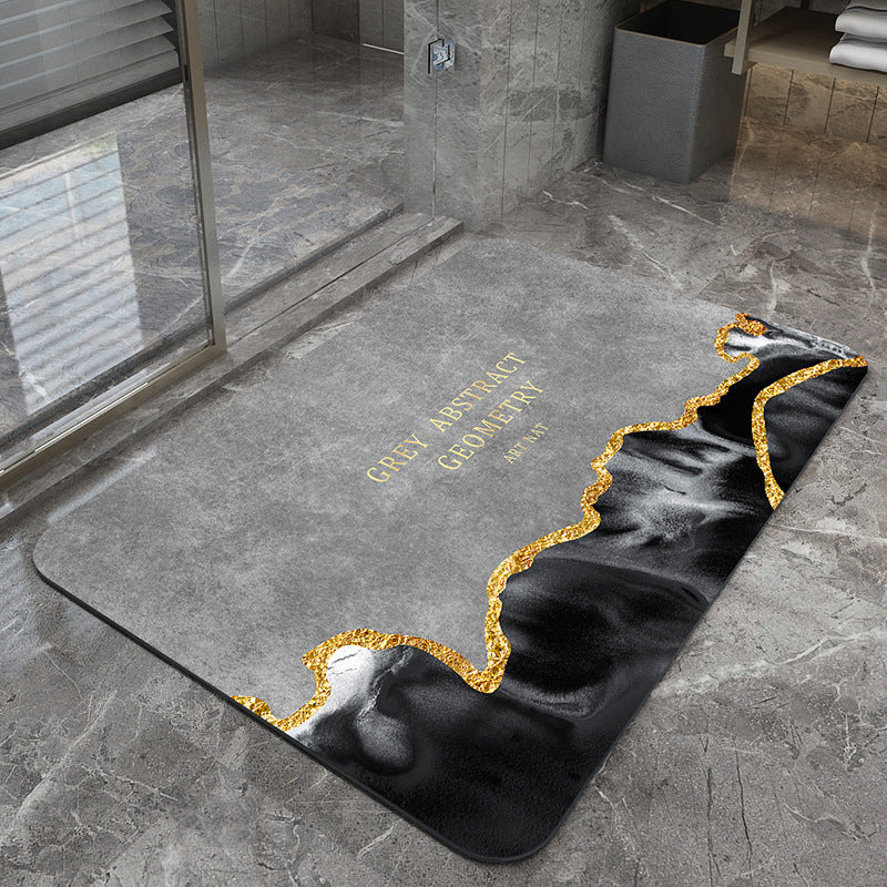 Quicksand and golden grey Modern Absorbent Diatomaceous Earth Bath Mat - Quick Dry, Non-Slip, Soft Bathroom Floor Mat