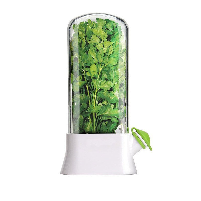 White Fresh Herb Keeper & Saver - Refrigerator Pod to Extend the Life of Fresh Herbs