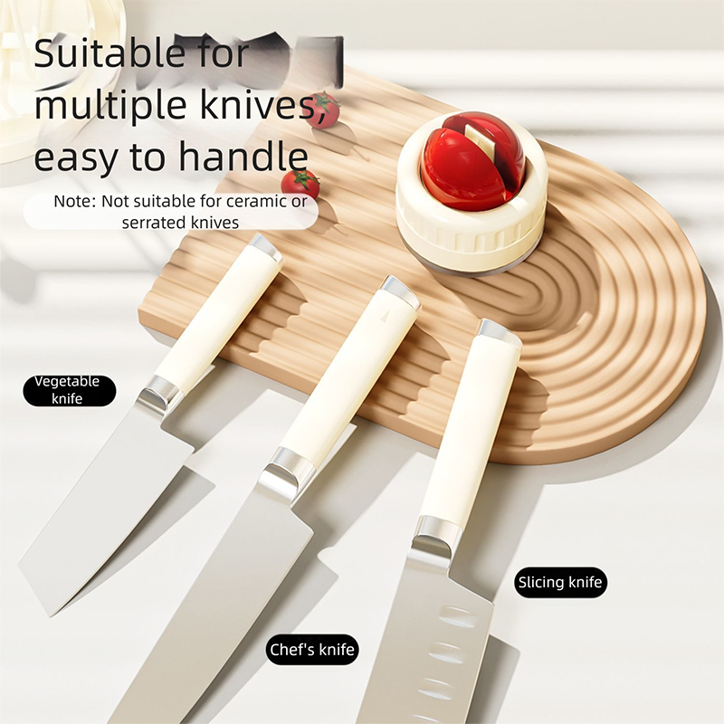 4 Pcs Black Powerful Suction Kitchen Knife Sharpener - Tungsten Steel Fast Sharpening Tool for Household Knives & Scissors 4