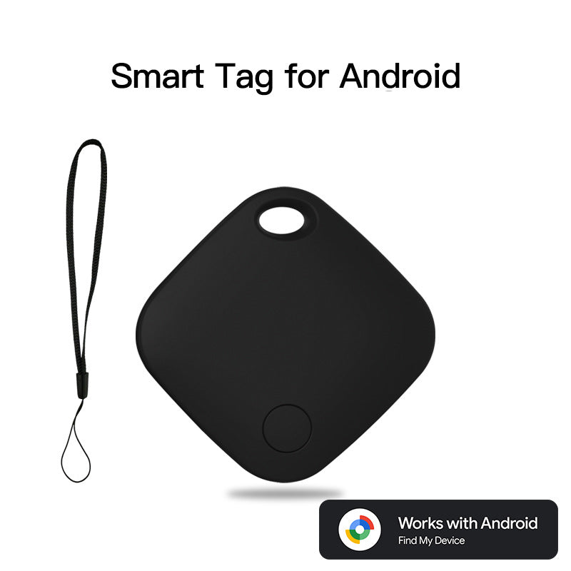 Black Smart Item Tracker for Android - Bluetooth Locator Tag Works with Google Find My Device Network
