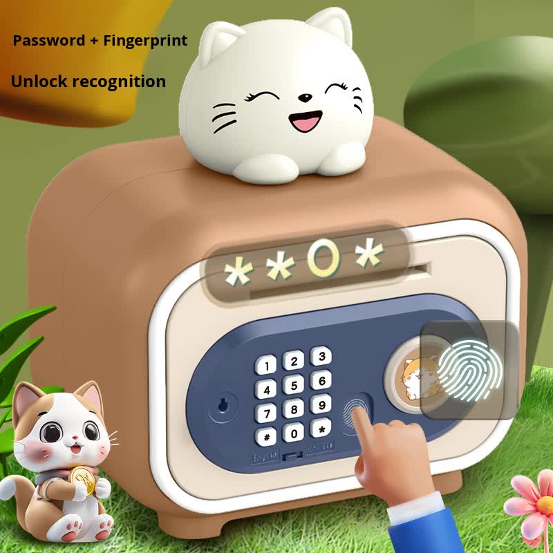 Red Electronic Piggy Bank Safe for Kids - Automatic Rolling Money Box with PIN & Fingerprint Lock 3