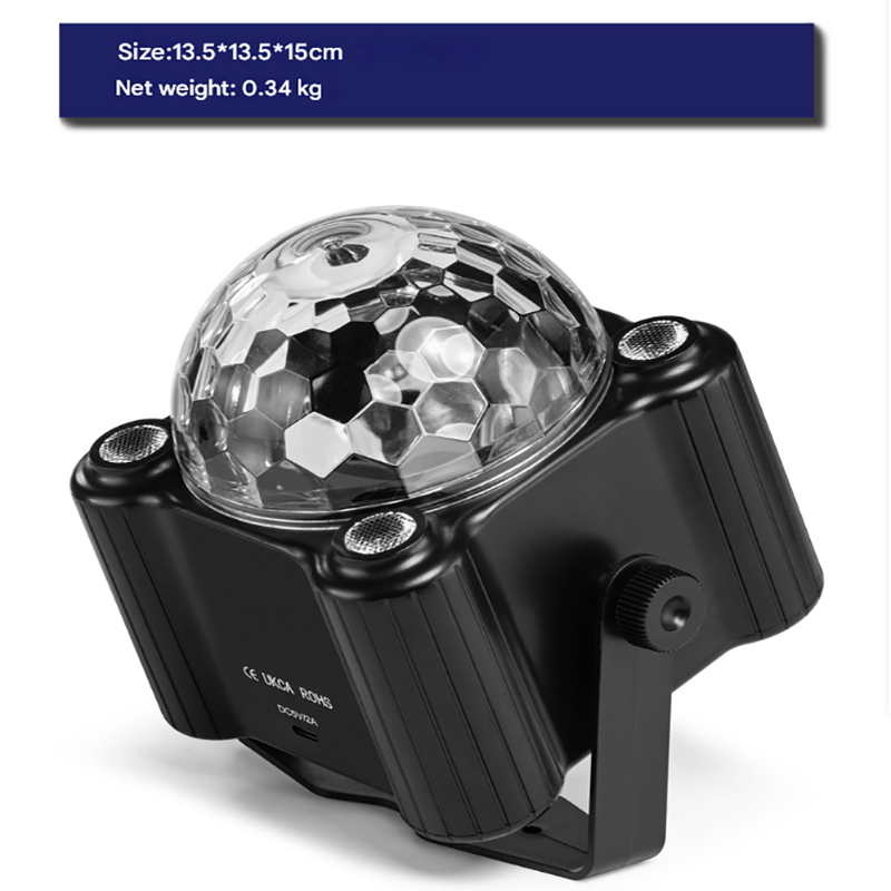 Black Sound Activated Disco Ball Party Light with Remote - RGB Strobe & UV Stage Lighting for Home Parties 3