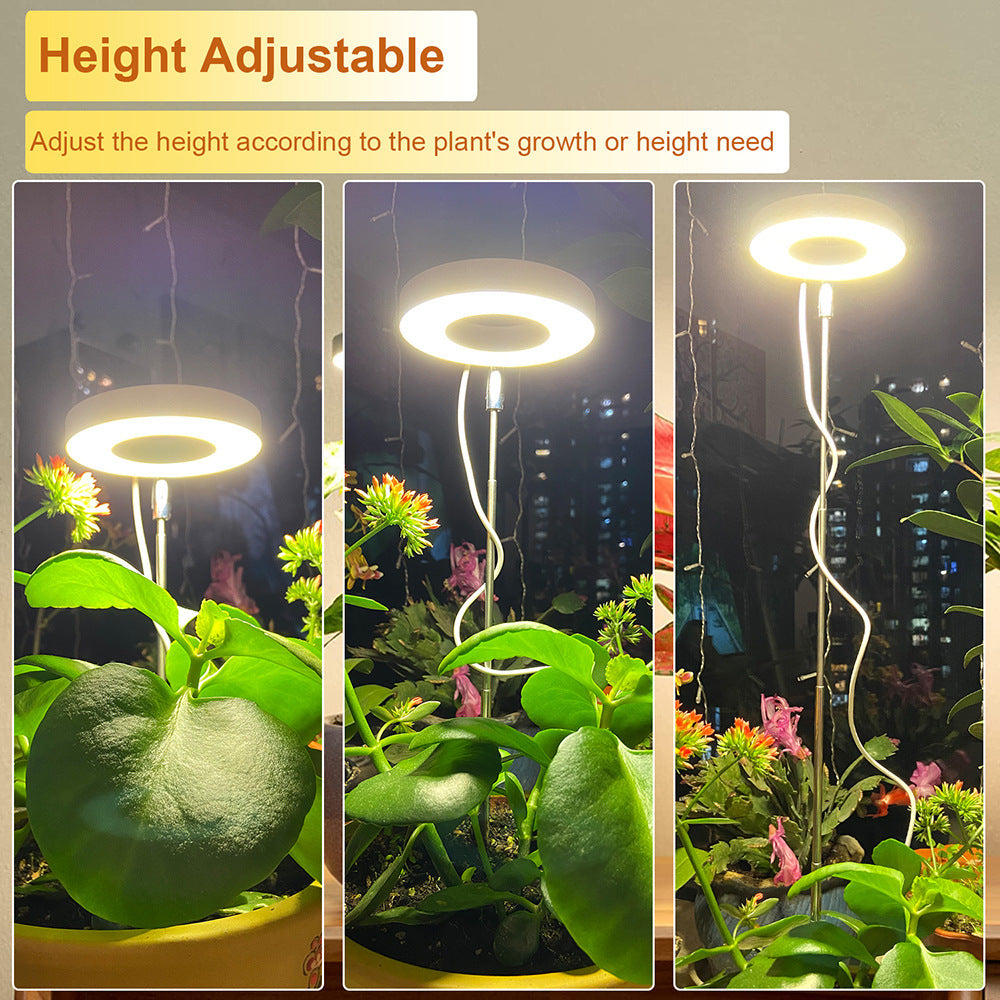 White Full Spectrum LED Grow Light with Telescopic Stake for Indoor Plants