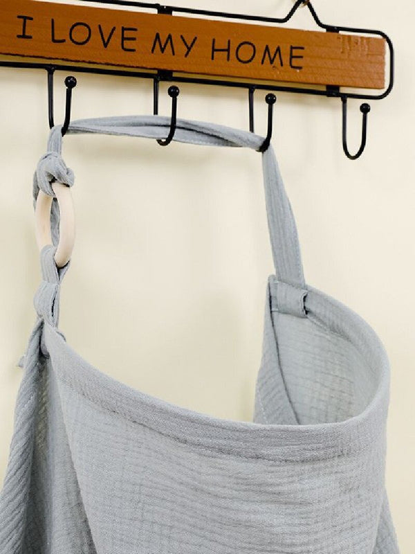 Grayish blue Soft Muslin Cotton Nursing Cover - Breathable Breastfeeding Apron for Privacy 3