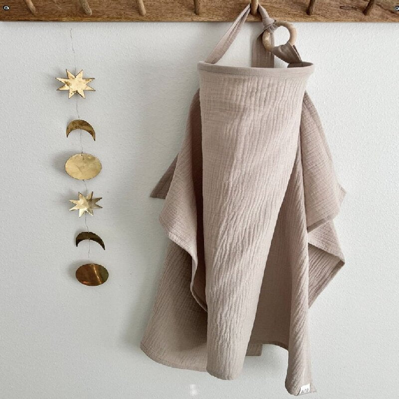Grayish blue Soft Muslin Cotton Nursing Cover - Breathable Breastfeeding Apron for Privacy 4